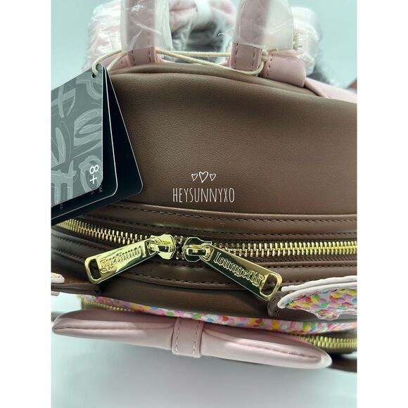 Loungefly Disney Minnie Mouse Chocolate Lollipop Ears Mini Backpack - Picture 5 of 7